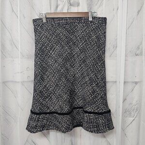 Vintage Gap Black White Tweed Wool Blend Skirt Twee Coquette Academia 10